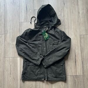 NWT WenVen Dark Green Hooded Military Jacket Men’s Medium
